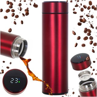 Kubek termiczny termos smart LED 500ml bordowy