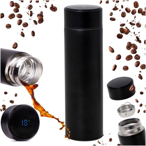 Kubek termiczny termos smart LED 500ml czarny