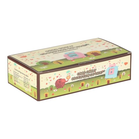 Zabawka edukacyjna czytnik do fiszek kart edukacyjnych do nauki słówek z języka angielskiego 112 kart różowy