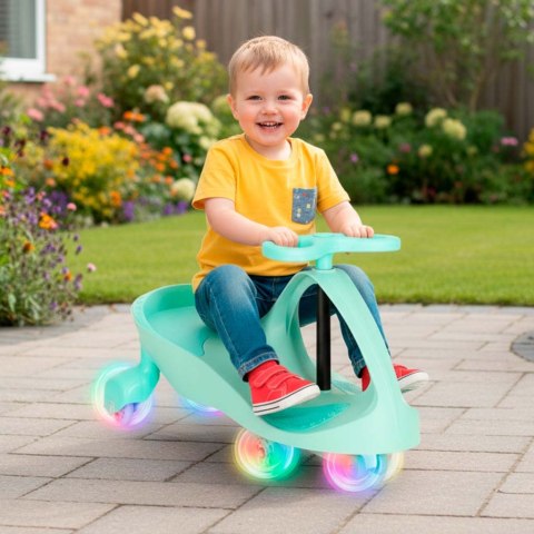 Jeździk grawitacyjny LED Swing Fix S3 świecące koła miętowy