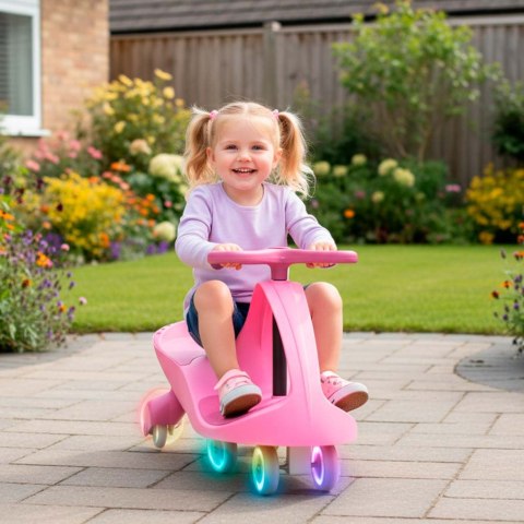 Jeździk grawitacyjny LED Swing Fix S3 świecące koła różowy