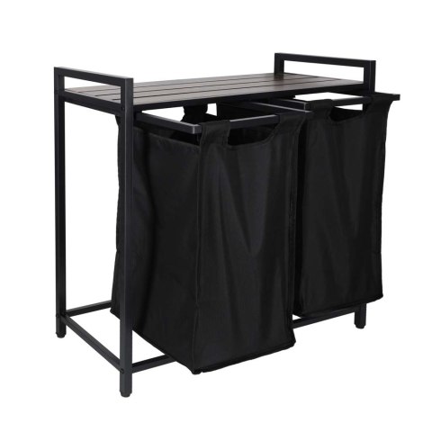 Kosz na pranie bieliznę 2 komory z półką blatem pojemnik loft 76l