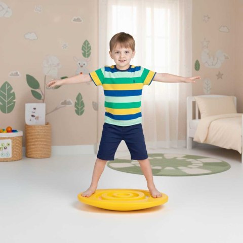 Równoważnia do balansowania deska z labiryntem dla dzieci żółta