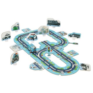 Puzzle tor samochodowy policja ulica samochód z napędem 47 elementów