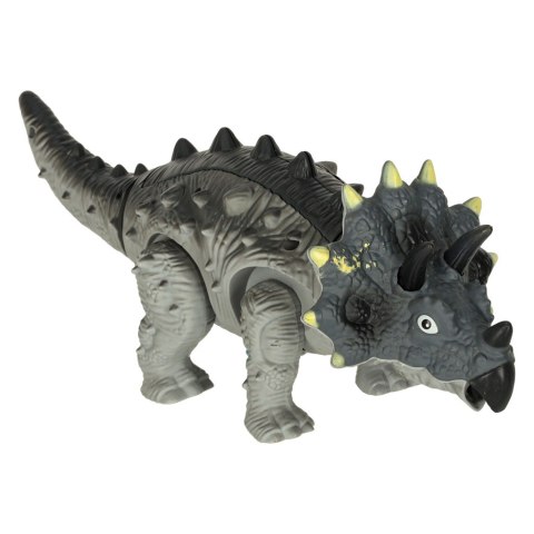 Dinozaur Triceratops zabawka interaktywna na baterie chodzi świeci ryczy