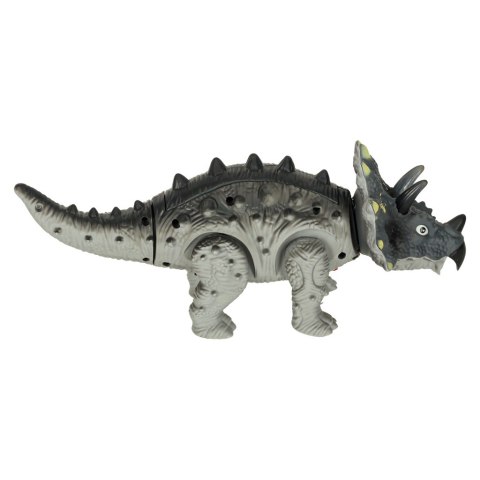 Dinozaur Triceratops zabawka interaktywna na baterie chodzi świeci ryczy